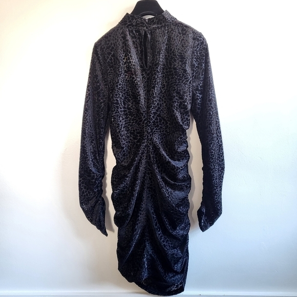 New LIKELY Leopard Burnout Velvet Wylie Black Bodycon Mini Cocktail Dress NWT 10 - Picture 16 of 17